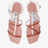 Sandales Vice plates en cuir multicolore - Peach, Burnt Orange & Latte