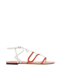 Sandales Vice plates en cuir multicolore - Peach, Burnt Orange & Latte
