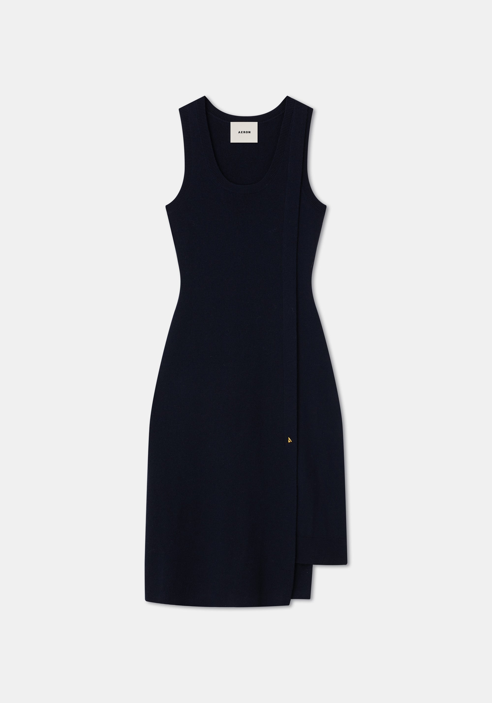 Robe midi Vichy en laine - Midnight