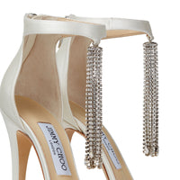 Viola 110 satin sandals with crystal chandelier - Ivory & Crystal