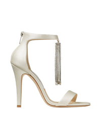 Viola 110 satin sandals with crystal chandelier - Ivory & Crystal