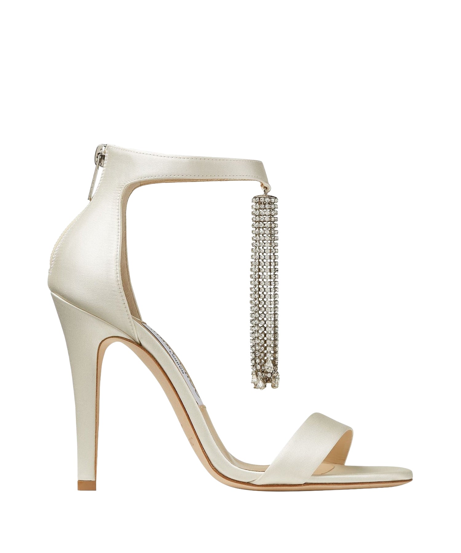 Viola 110 satin sandals with crystal chandelier - Ivory & Crystal