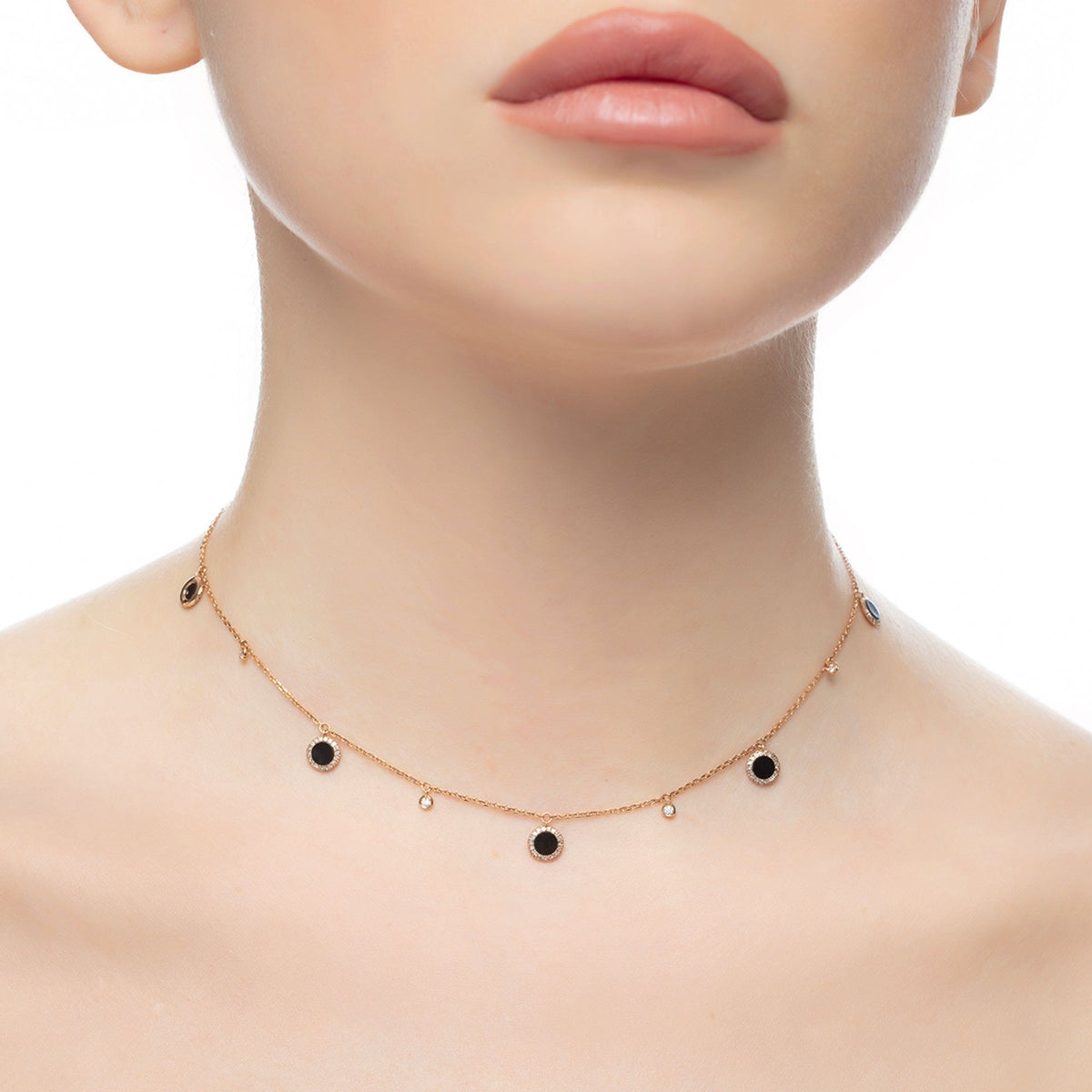 COLLIER  OR BLANC