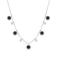 18K white gold necklace set with diamonds - White