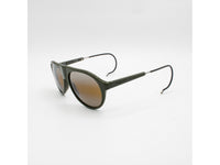 Sunglasses Alpine 02 - Shiny Dark Green & Brown Mirror