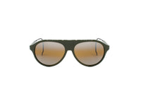Sunglasses Alpine 02 - Shiny Dark Green & Brown Mirror
