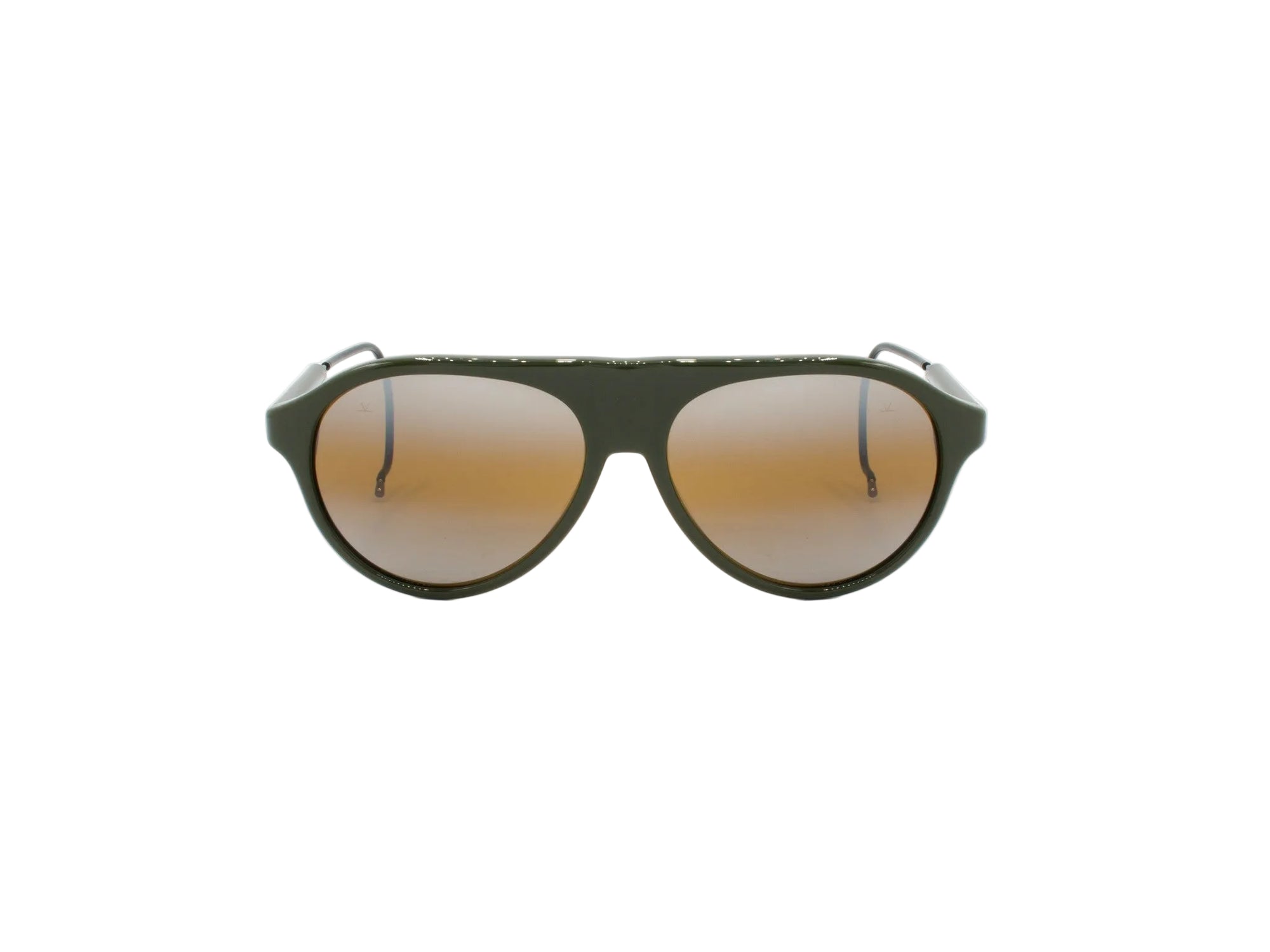 Sunglasses Alpine 02 - Shiny Dark Green & Brown Mirror