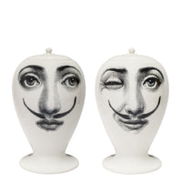 La femme aux moustaches ceramic vase - Black & White