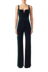 Velvet Eclipse Jumpsuit - Dark Hunter Green