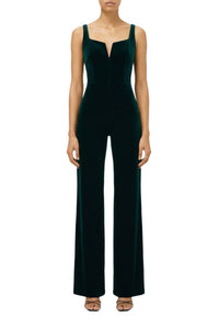 Velvet Eclipse Jumpsuit - Hunter Green