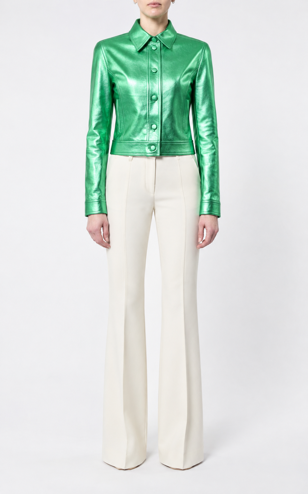 Thereza leather jacket - Variseite Green