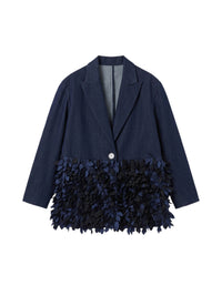 Veste à plumes en lin - Blu Cangiante