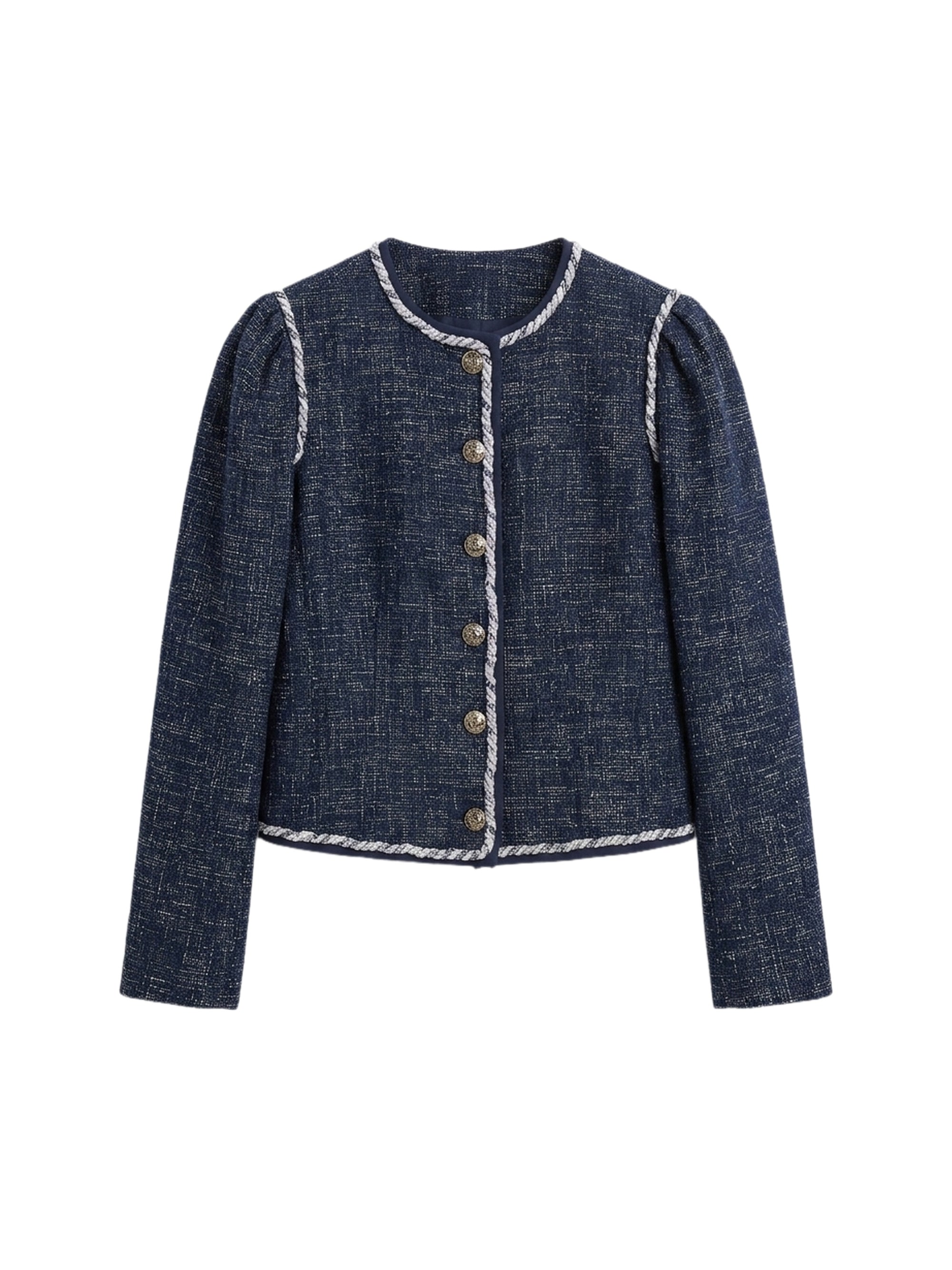 Veste tweed en laine - Blu & Bianco