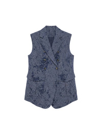 Veste de costume sans manches - Blu Fantasia Grigio