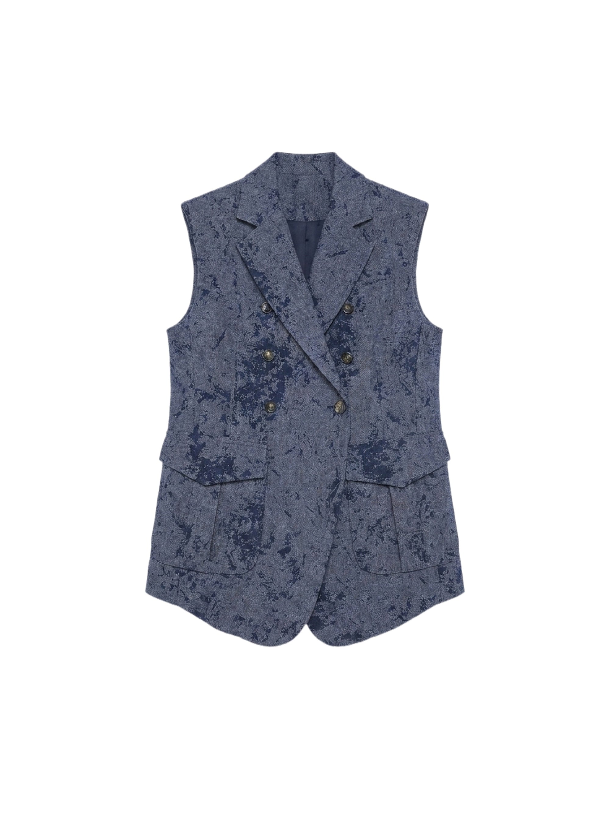 Veste de costume sans manches - Blu Fantasia Grigio