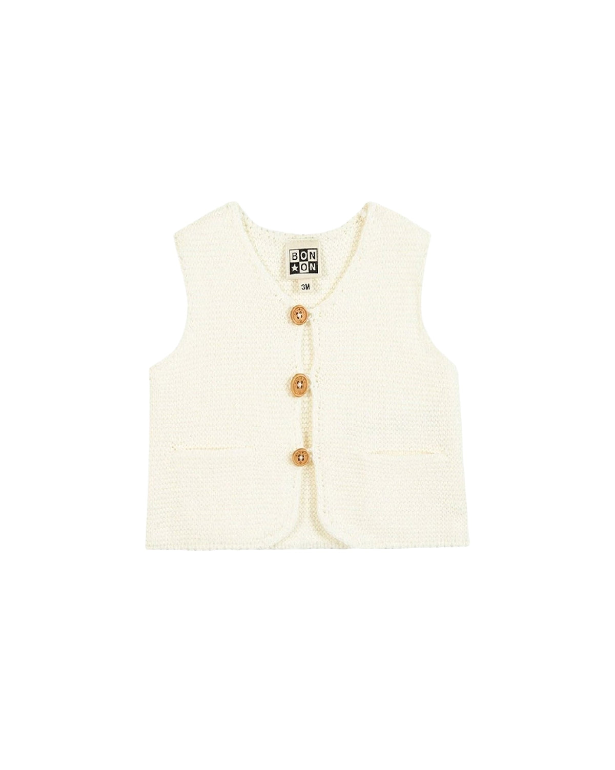 Léon cotton waistcoat - Ecru Bonton