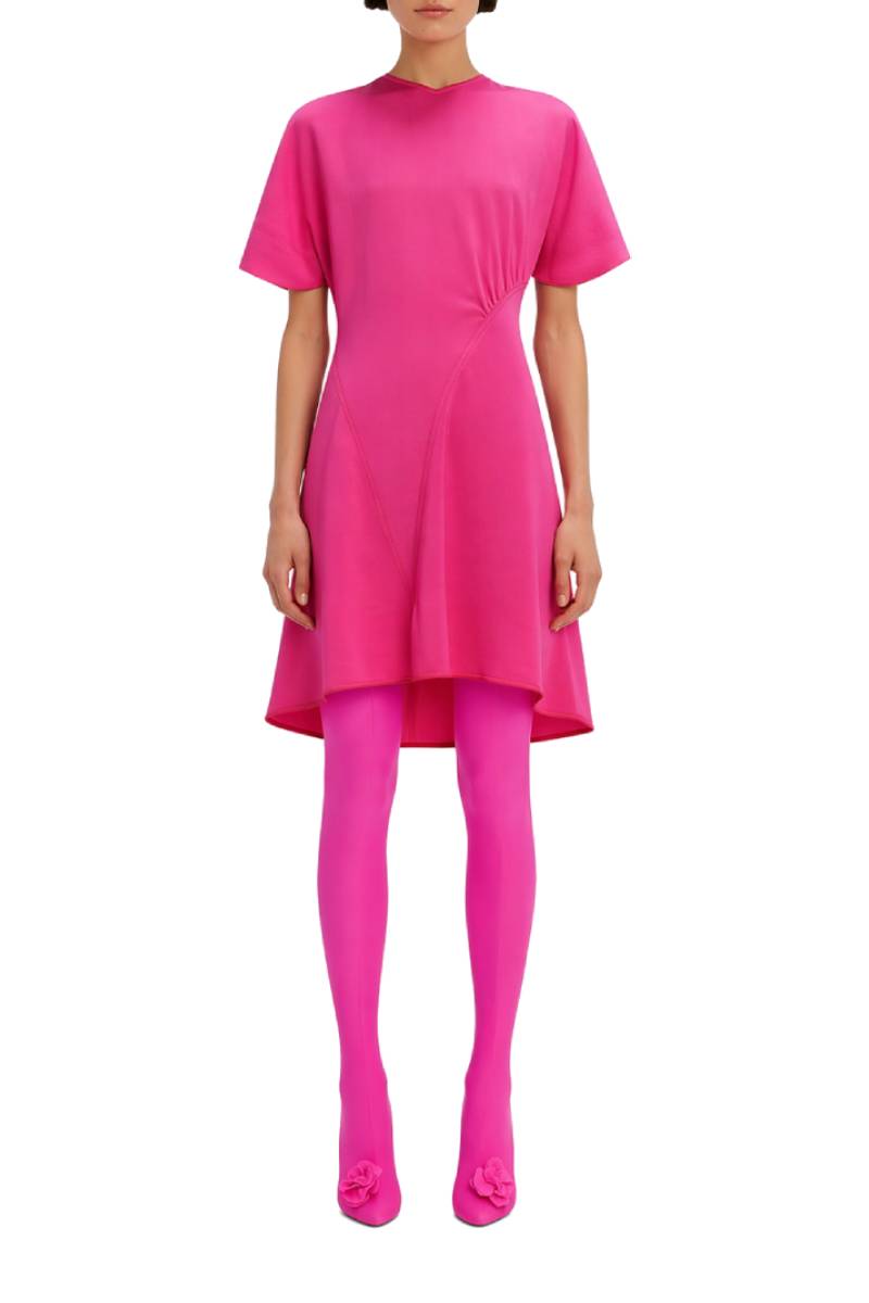Cap Sleeve Mini Dress - Fuchsia