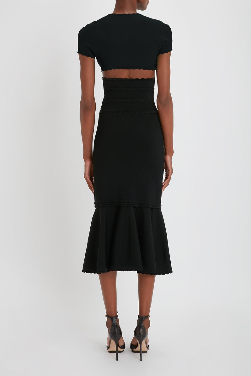 Cropped Short Sleeve Top - Black