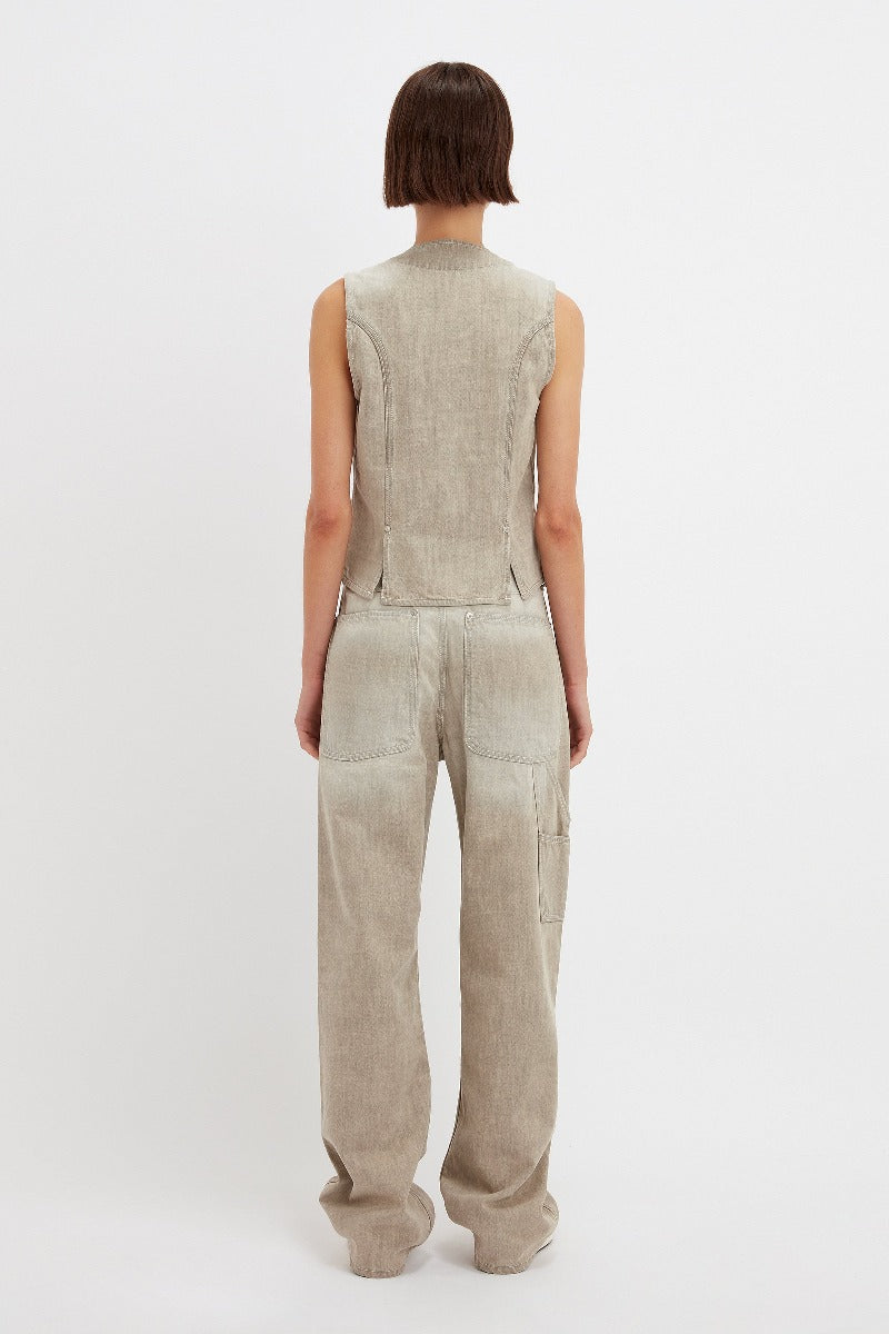 Denim Waistcoat - Light Grey Wash