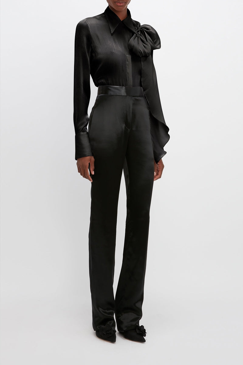 Tie Neck Blouse - Black