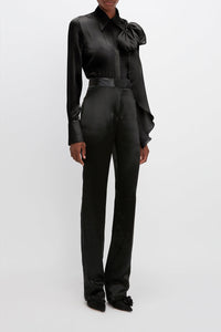 Tie Neck Blouse - Black