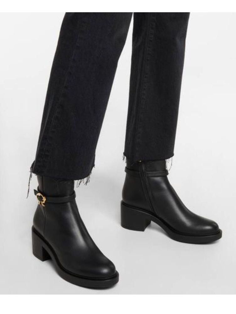Bottines Ribbon Dumont 45 en cuir lisse - Noir
