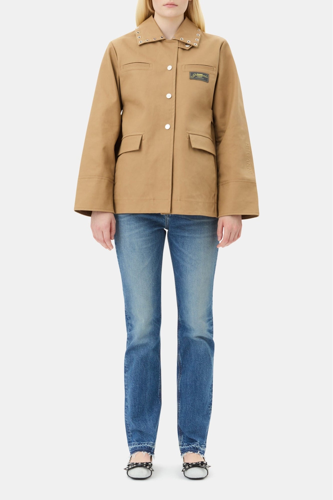 Veste à col œilleté en coton - Tiger'S Eye