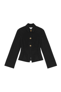 Blazer ceintré en twill - Black
