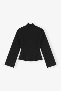 Blazer ceintré en twill - Black