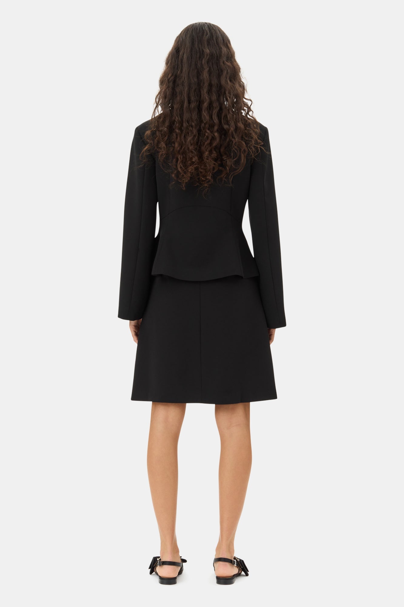 Blazer ceintré en twill - Black