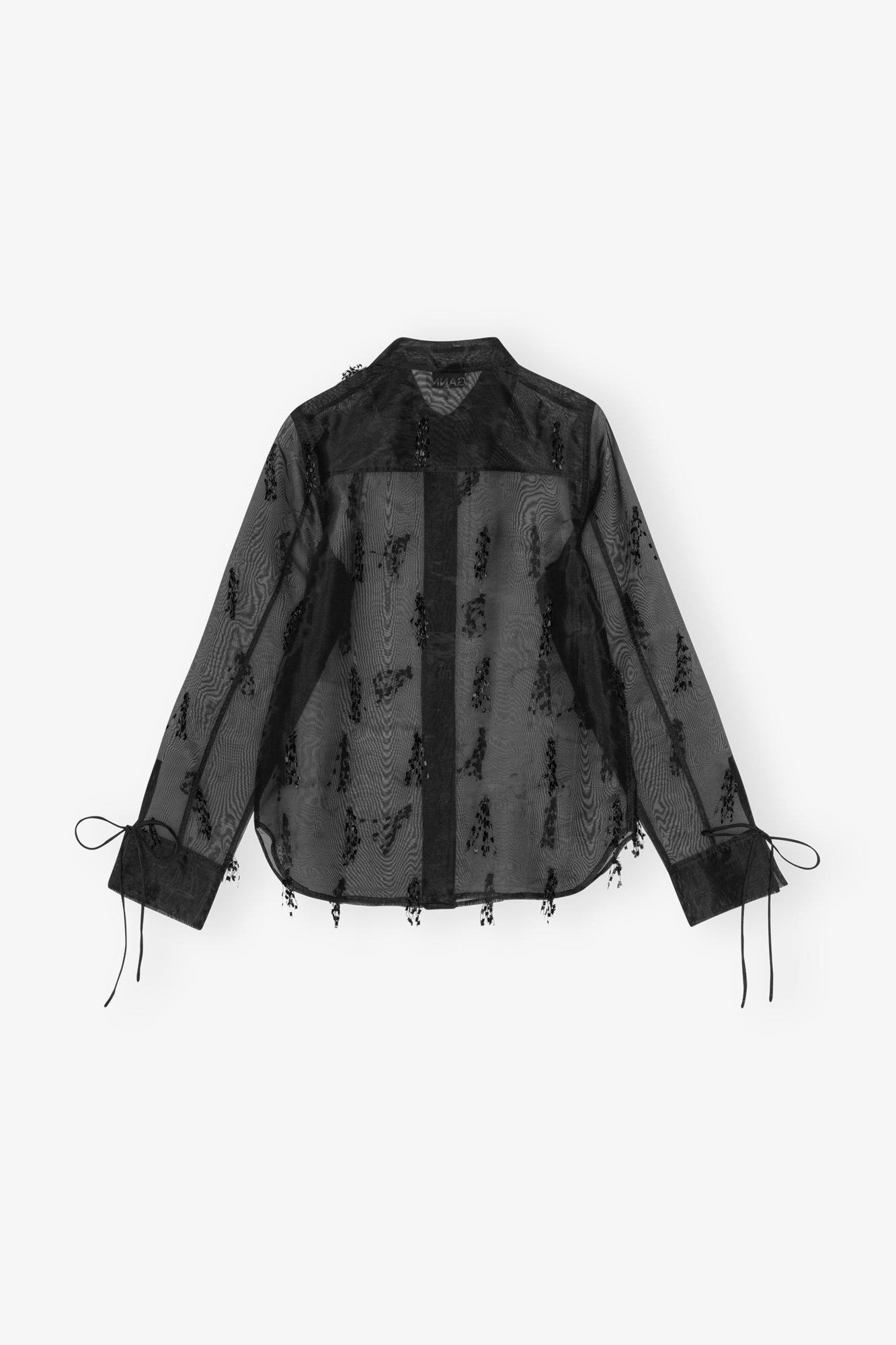 Chemise Fringed Organza - Black