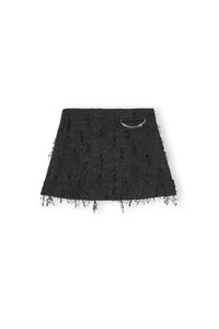 Jupe courte effet tweed - Black