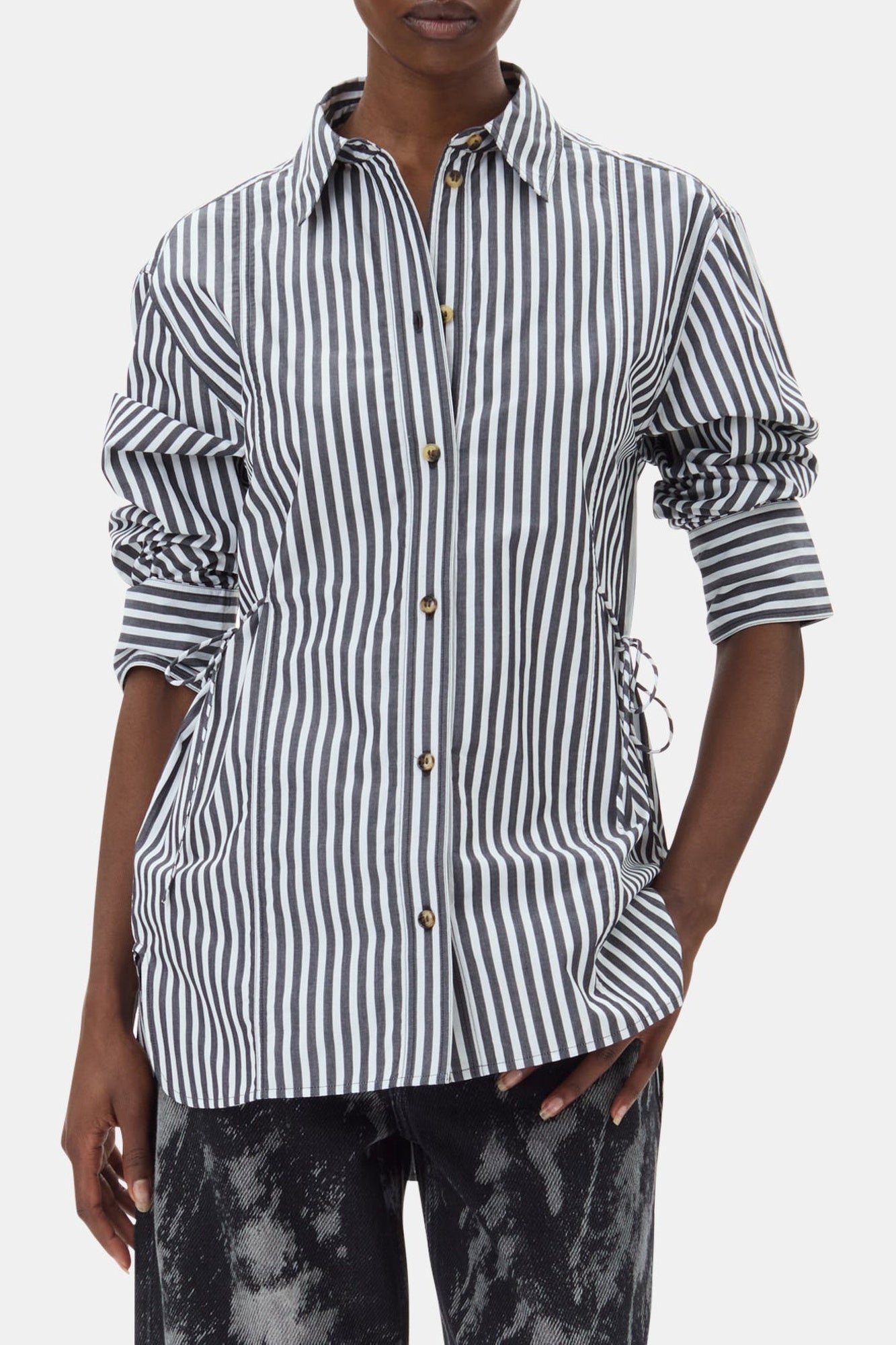 Chemise oversize à rayures - Black