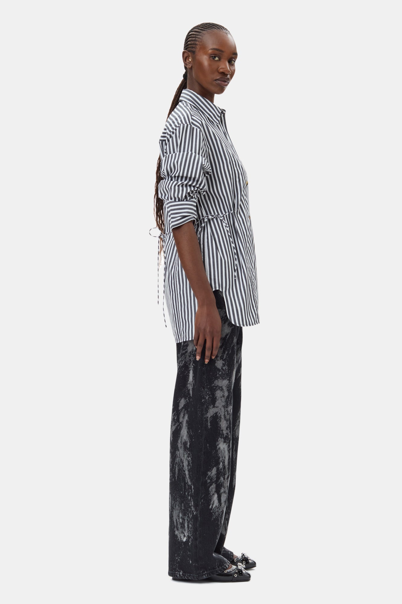 Chemise oversize à rayures - Black