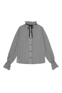 Blouse à col et manches volantées - Black