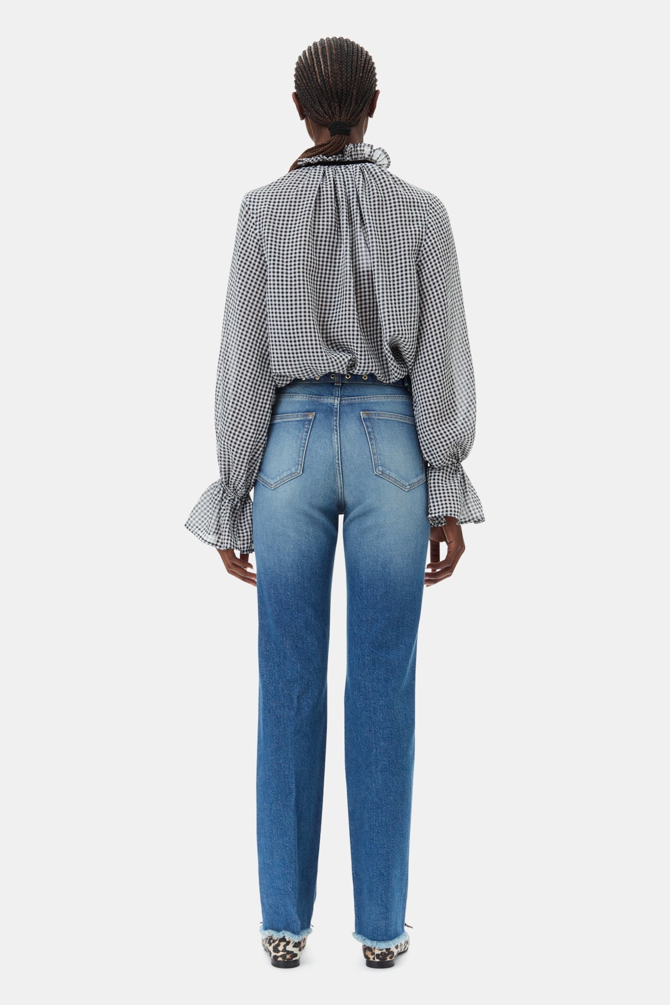 Blouse à col et manches volantées - Black
