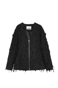 Veste à franges en tweed - Black