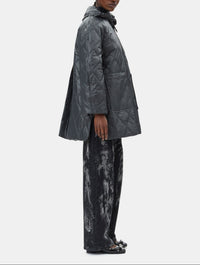 Veste mi longue matelassée - Black Sand