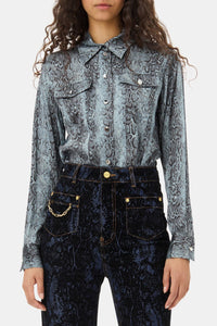Chemise à imprimé animalier - Celestial Blue
