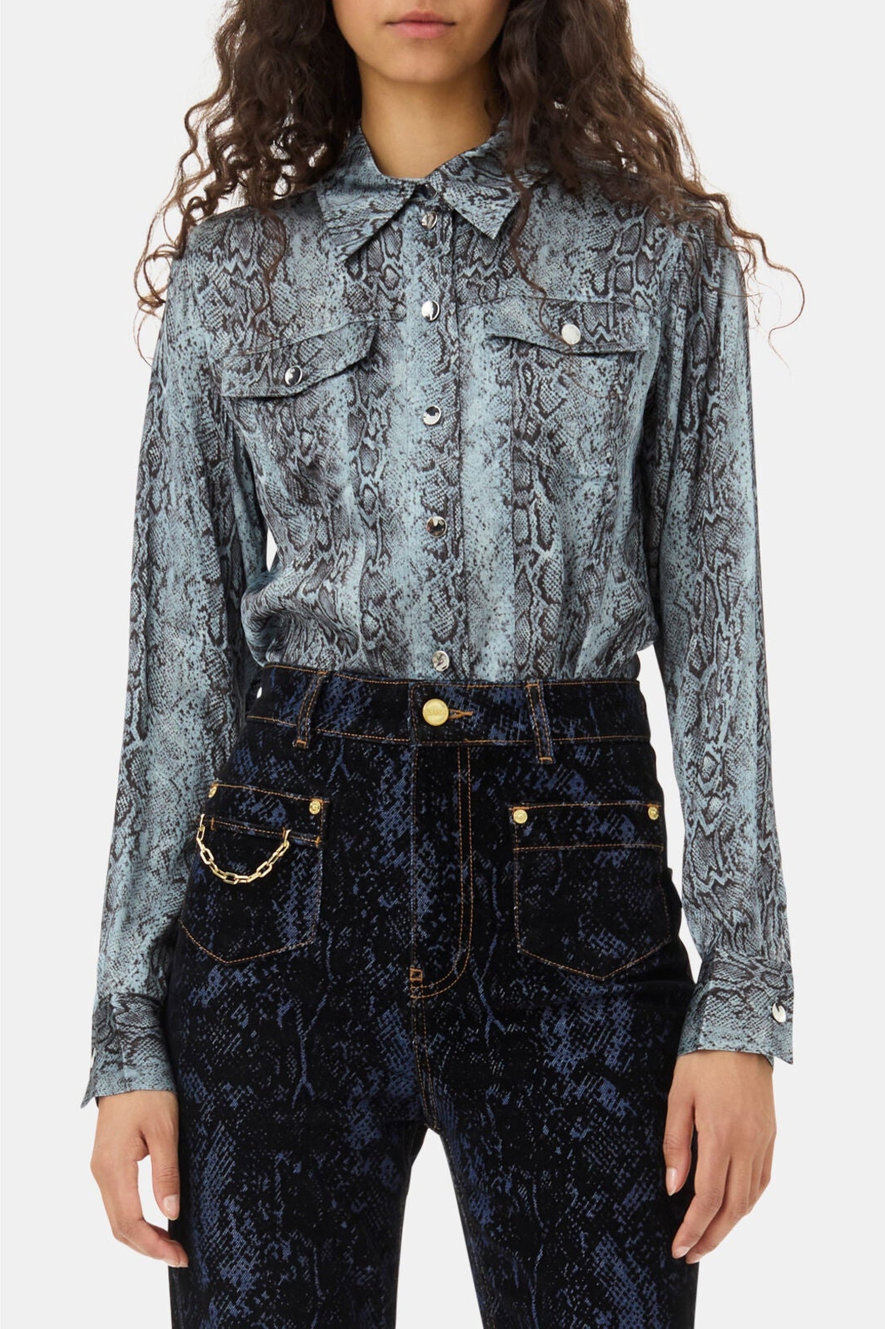 Chemise à imprimé animalier - Celestial Blue
