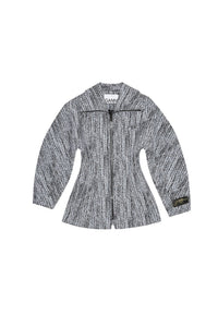 Veste à manches incurvées en tweed - Celestial Blue