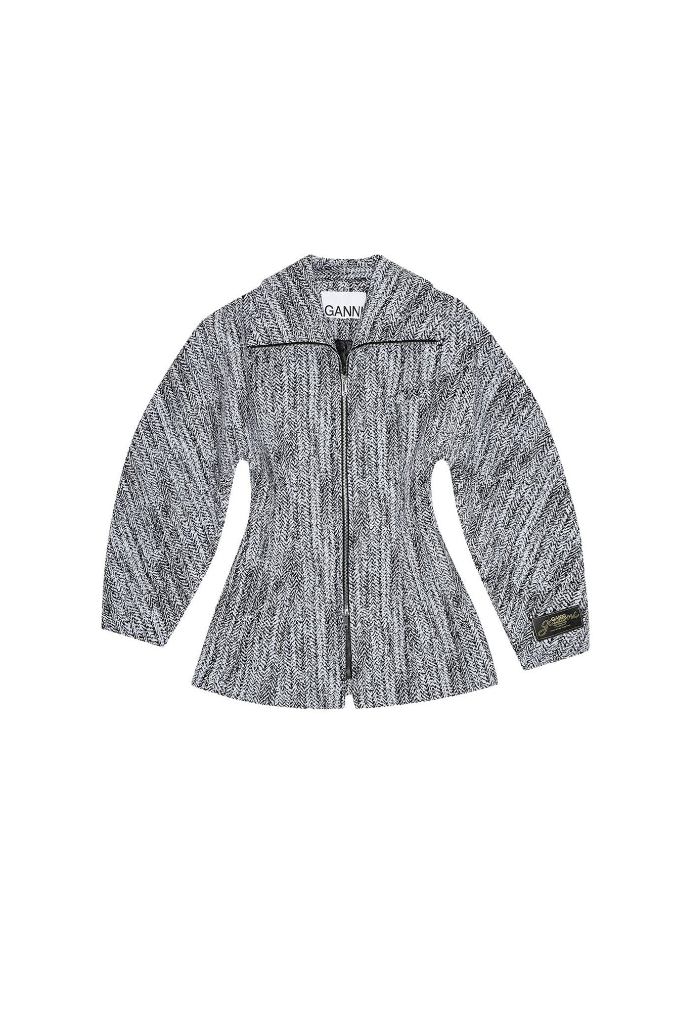 Veste à manches incurvées en tweed - Celestial Blue