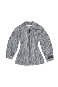 Veste à manches incurvées en tweed - Celestial Blue
