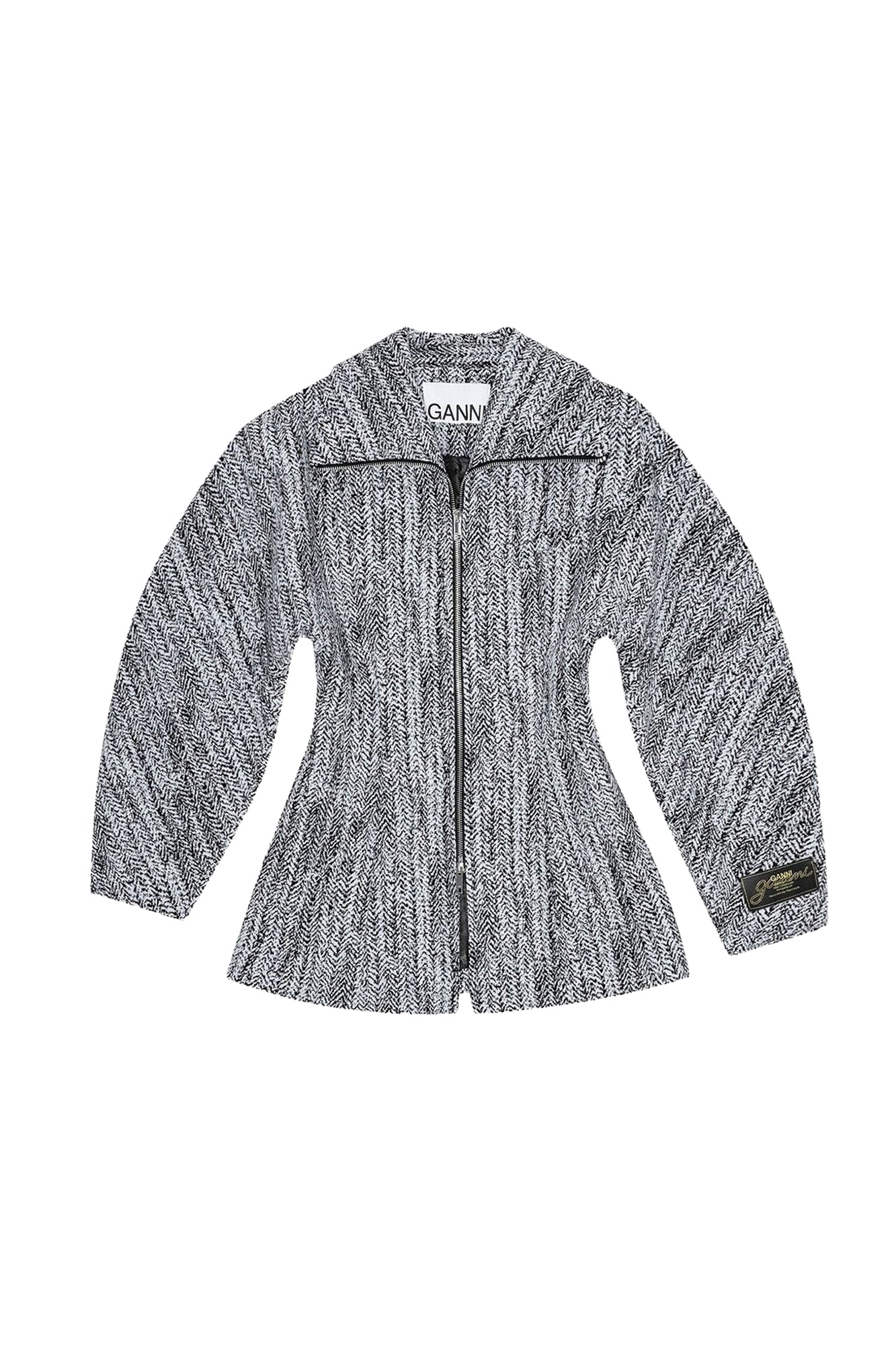Veste à manches incurvées en tweed - Celestial Blue