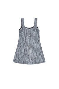 Robe courte de coton en tweed - Celestial Blue