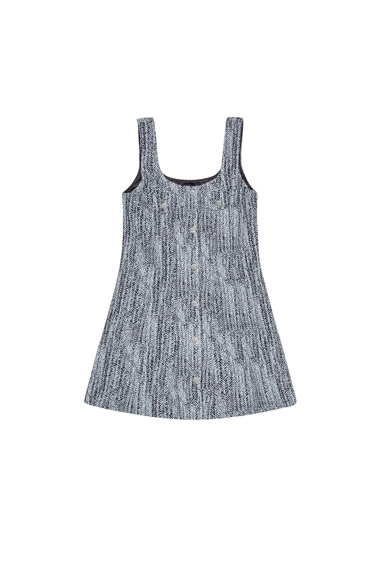 Robe courte de coton en tweed - Celestial Blue