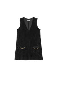 Robe courte en velours côtelé - Black