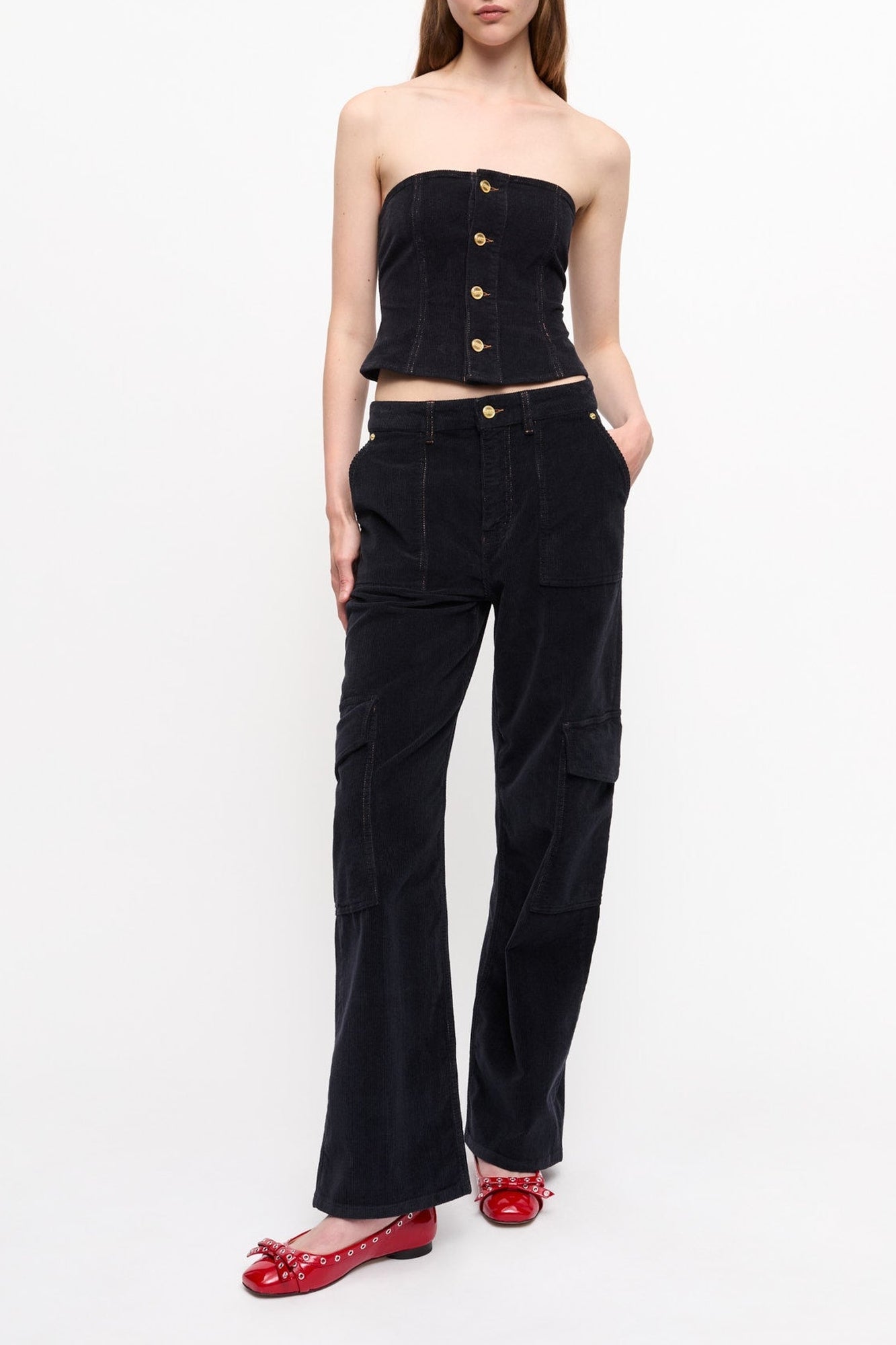 Pantalon cargo en velours côtelé - Sky Captain