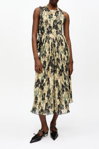 Robe midi à bretelles smockées, plissée et imprimée - Afterglow