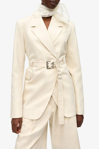 Blazer de tailleur en lin mélangé - Angora